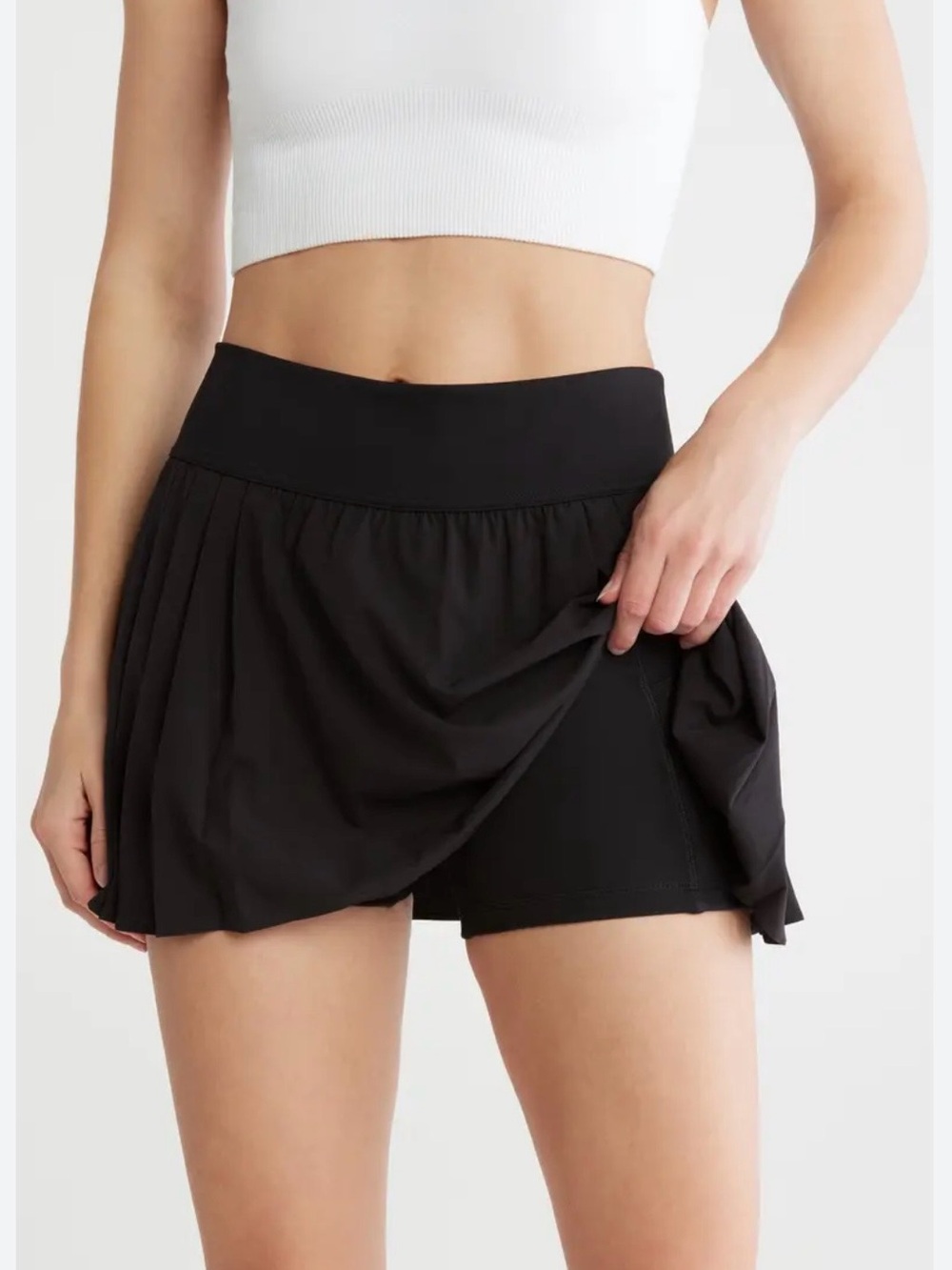 Athleta Black A-Line Athletic Skort with Built-In Shorts